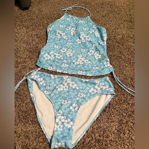 SHEIN Blue and White Tankini Set